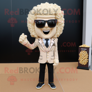 Beige Pop Corn mascotte...