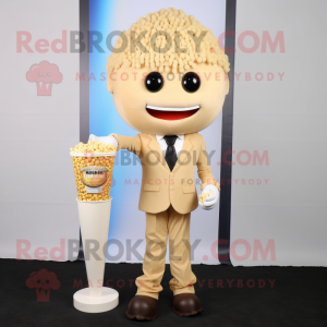 Beige Pop Corn mascotte...