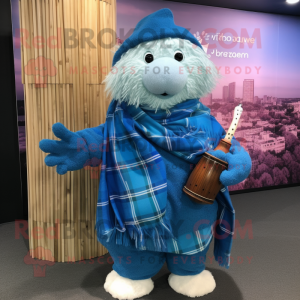 Himmelblå sækkepibe maskot...