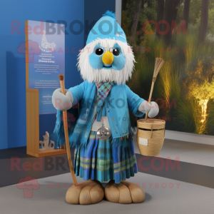 Himmelblå sækkepibe maskot...