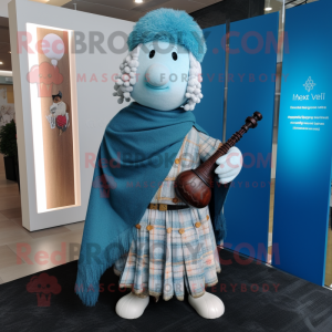 Himmelblå sækkepibe maskot...