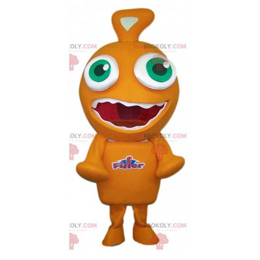 Mascote pequeno monstro laranja engraçado - Redbrokoly.com