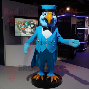 Cyan Macaw mascotte kostuum...