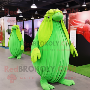 Lime Green Walrus mascotte...