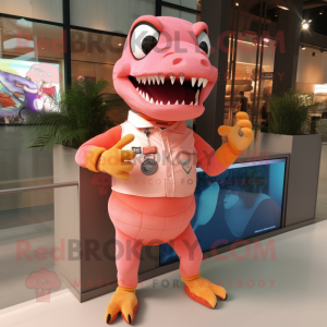 Peach Tyrannosaurus maskot...