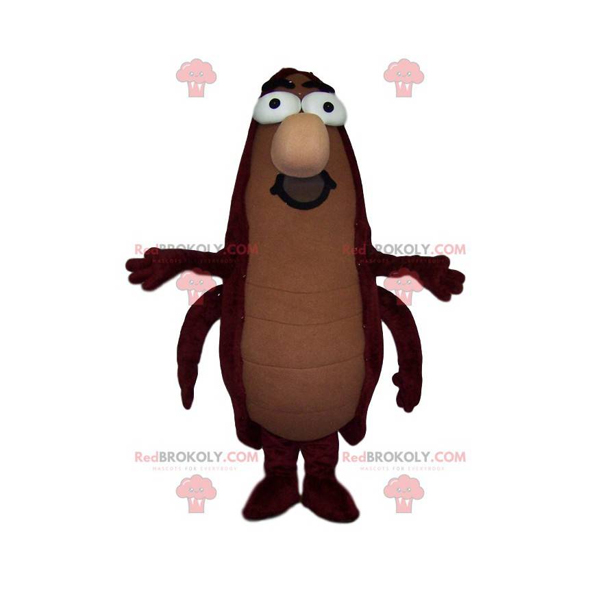 Brown cockroach mascot with a mustache - Redbrokoly.com