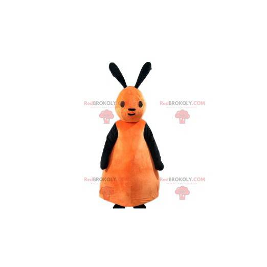Mascotte de petit lapin pêche et noir - Redbrokoly.com