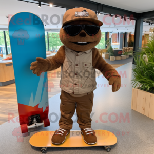 Brun skateboard maskot...