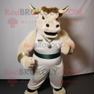 Cream Bull maskot kostume...