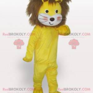 Mascot yellow and brown lion cub soft and hairy - Redbrokoly.com