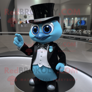 Sky Blue Bracelet mascot costume character dressed with a Tuxedo and Brooches