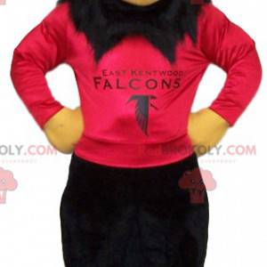 Golden eagle mascot with his red jersey to support -