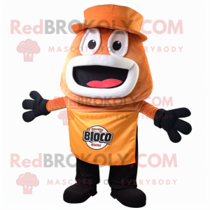 Orange Bbq Ribs mascot costume character dressed with a Cargo Shorts and Wraps