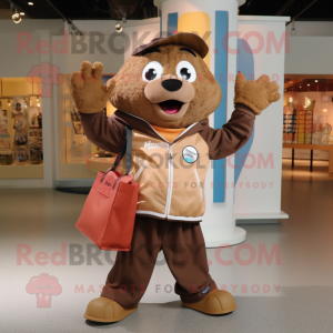 Brauner Maskottchen Kostüm...