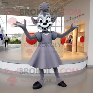 Grå Acrobat maskot kostume...