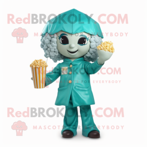 Teal Pop Corn mascotte...