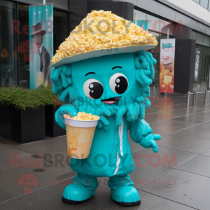 Teal Pop Corn mascotte...