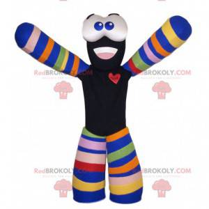 Mascote do boneco de neve preto e multicolorido - Redbrokoly.com