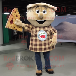 Beige Pizza Slice mascotte...