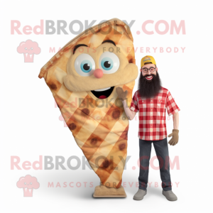 Beige Pizza Slice mascotte...