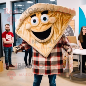 Beige Pizza Slice mascotte...