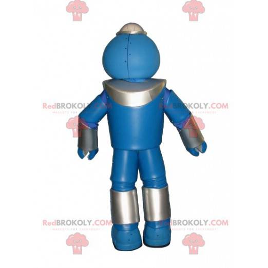 Very happy blue robot mascot - Redbrokoly.com