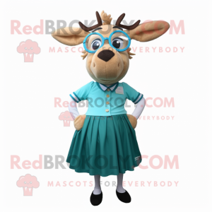 Cyan Elk mascotte kostuum...