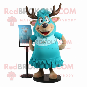 Cyan Elk mascotte kostuum...