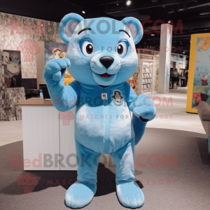 Sky Blue Panther mascotte...