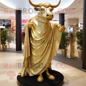 Gold Bull mascotte kostuum...