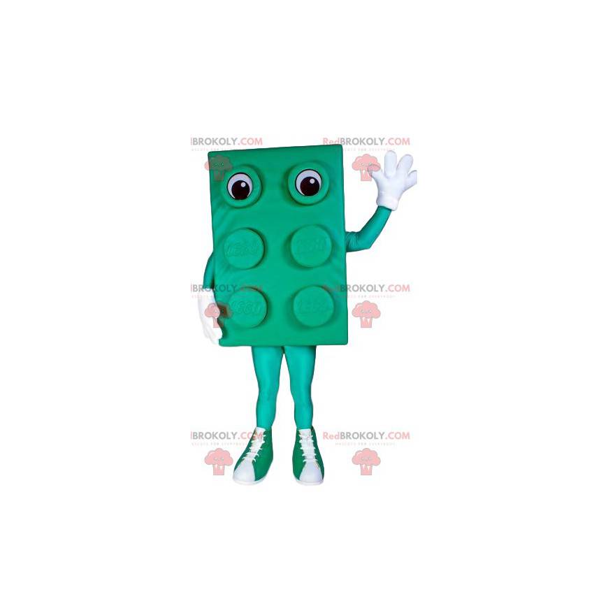 Green Block maskot med store øjne - Redbrokoly.com