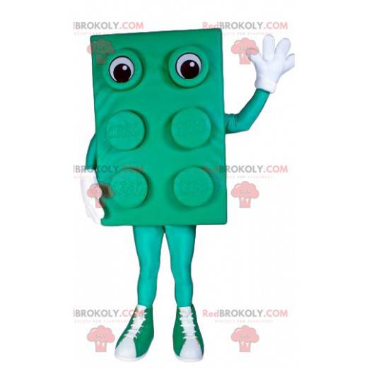 Green Block maskot med stora ögon - Redbrokoly.com