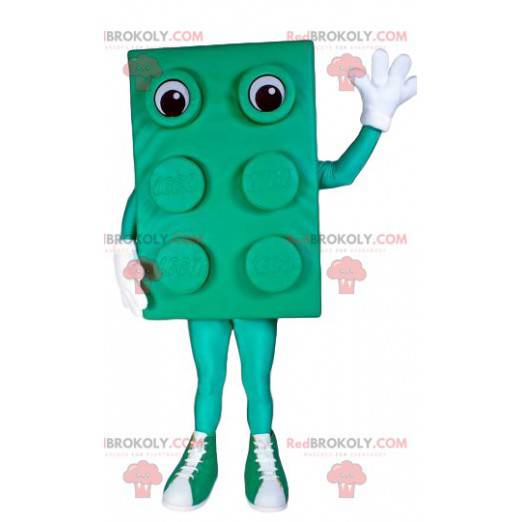 Green Block maskot med store øjne - Redbrokoly.com
