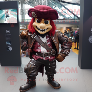 Maroon Pirate maskot...