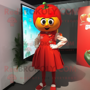 Röd tomat maskot kostym...