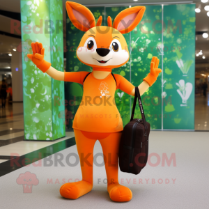 Orange rådjur maskot kostym...