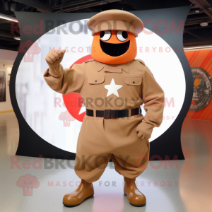 Rust American Soldier mascot costume character dressed with a Circle Skirt and Cufflinks