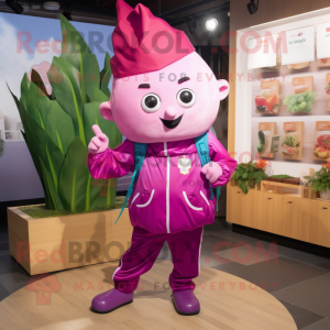 Magenta raap mascotte...