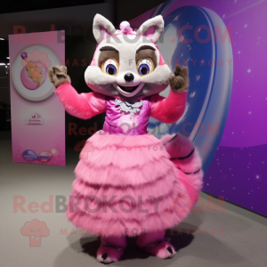 Pink Raccoon mascotte...