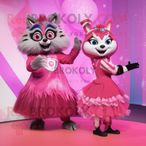 Pink Raccoon mascotte...