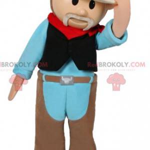 Bauernmaskottchen im Cowboy-Outfit - Redbrokoly.com