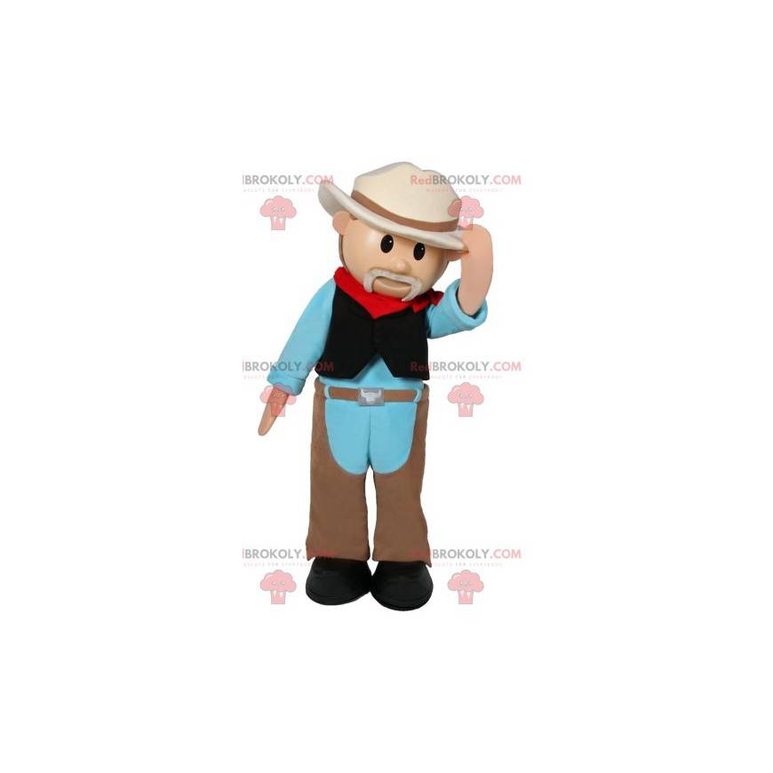 Mascotte de fermier en tenue de cowboy - Redbrokoly.com