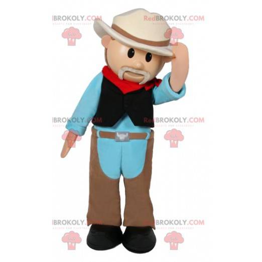 Bauernmaskottchen im Cowboy-Outfit - Redbrokoly.com