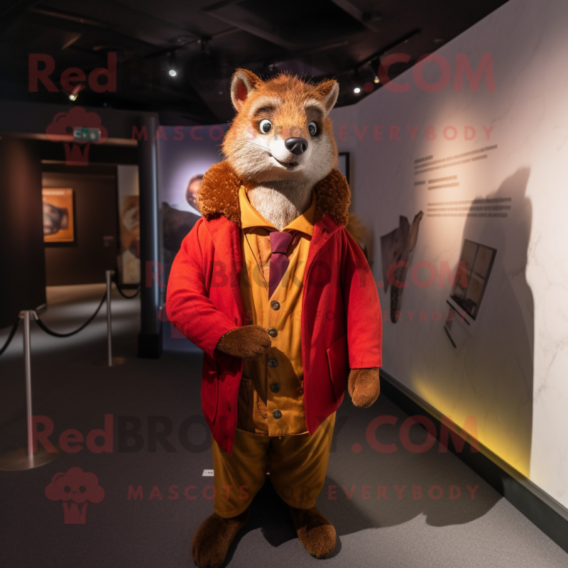 nan Marten mascot costume character dressed with a Jacket and Ties