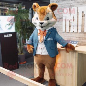 nan Marten mascot costume character dressed with a Jacket and Ties