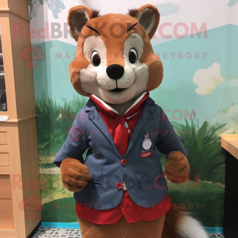 nan Marten mascot costume character dressed with a Jacket and Ties