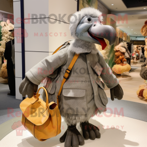 Grå Dodo Bird maskot kostym...