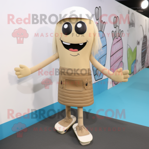 Beige Skateboard maskot...