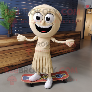 Beige Skateboard maskot...