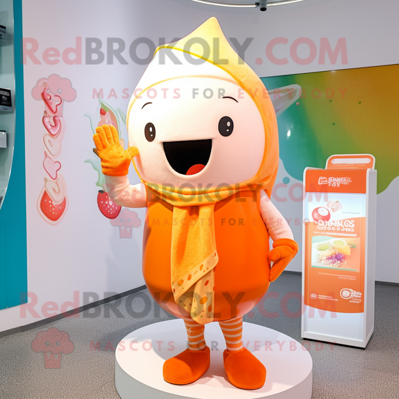 Orange Ice Cream mascot costume character dressed with a Capri Pants and Shawls Orange Ice Cream mascot costume character dressed with a Capri Pants and Shawls
